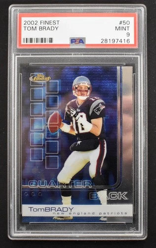 Tom Brady 2002 Topps Finest #50 New England Patriots PSA 9 MINT