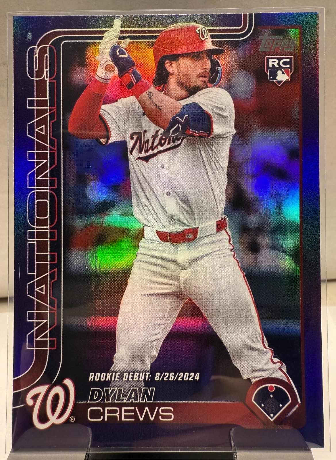 2025 Topps Update Series Dylan Crews RC /250 Purple Foil #US223 Nationals