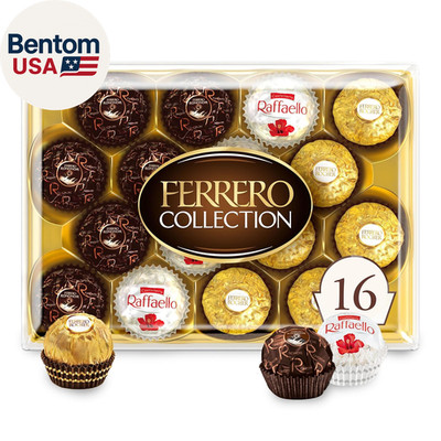 Collection, Premium Assorted, Hazelnut, Dark Chocolate and Coconut, 16 Count Hol