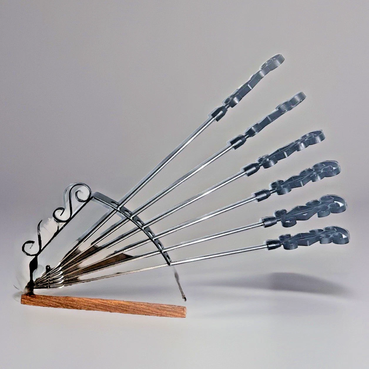 Vtg Mid Century Modern Spanish Stainless Steel 6 Piece Fondue Fork Set w Stand
Opens in a new window