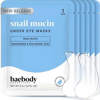 Baebody Advanced Snail Mucin Under Eye Patches for Women & Men (6 Pairs) - Un...