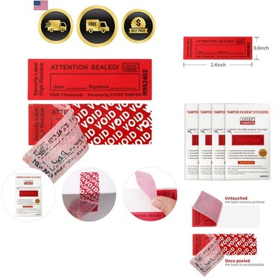 Tamper-Evident Security Stickers Labels Tamper-Proof Transfer Labels 100pcs