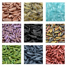 Rutkovsky 111-95023 Bird Feather Pressed Beads Czech Glass 17x5mm Size 10g Pack