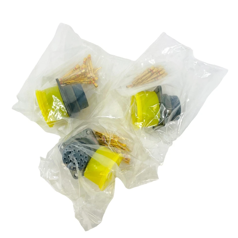 3 pcs Circular MIL Spec Connector Receptacle 26 Position with Gold Contact Pins - Image 4 of 4