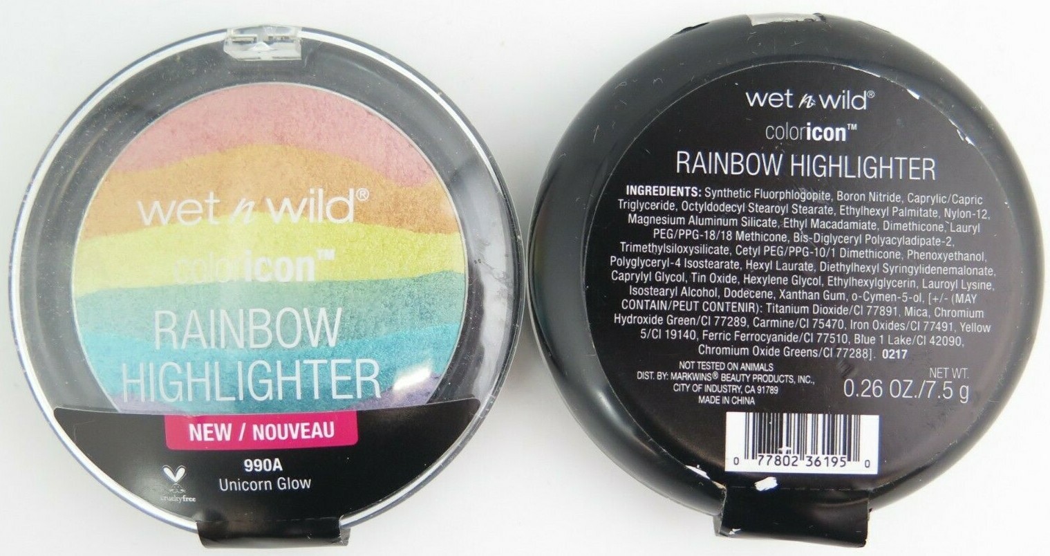 Wet n Wild ColorIcon Rainbow Highlighter - 990A Unicorn Glow*Twin Pack*