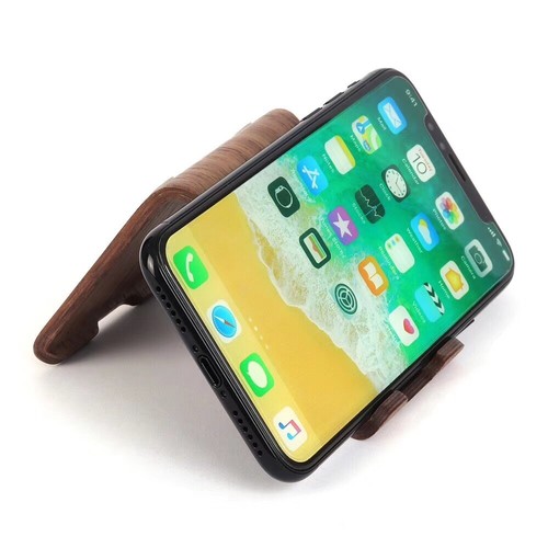 Wood Phone Stand (Black). iPhone 14 15Samsung Galaxy S24. Android Phone. - Picture 5 of 6