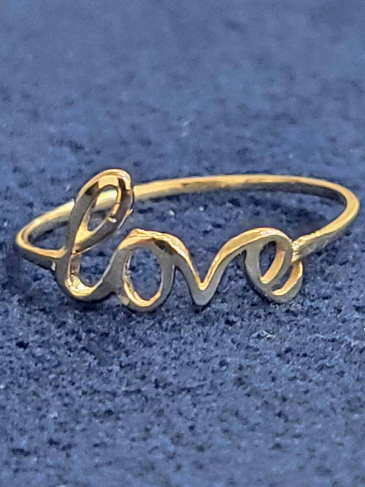 14k Gold Cursive Love Ring eBay