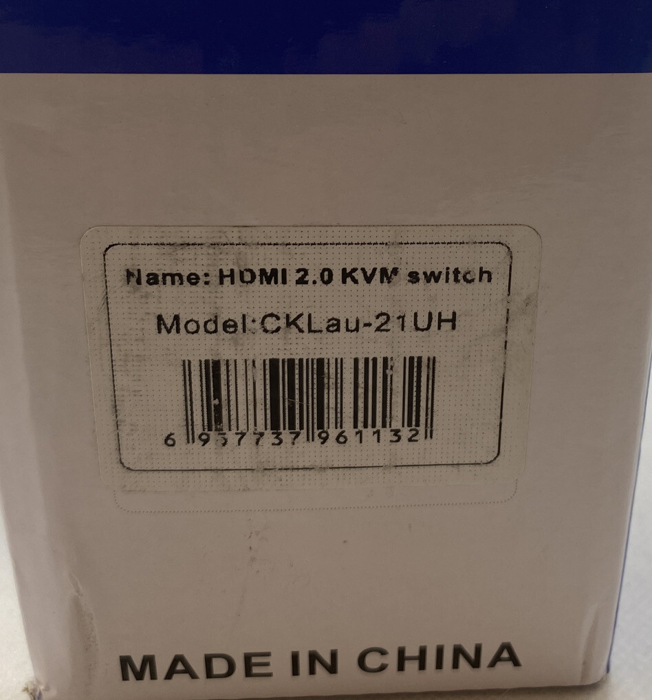 Cklau 4096x2160@60hz 444 Ultra HD 2 Port HDMI KVM Switch With 