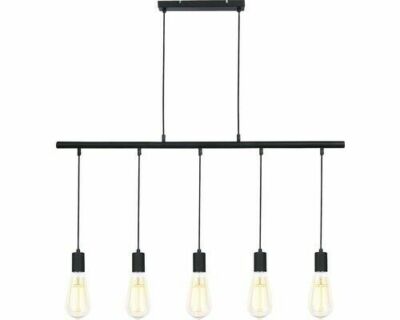 Brilliant Metta Pendelleuchte Schwarz matt Retro Vintage 5 flammig E27 230V NEU