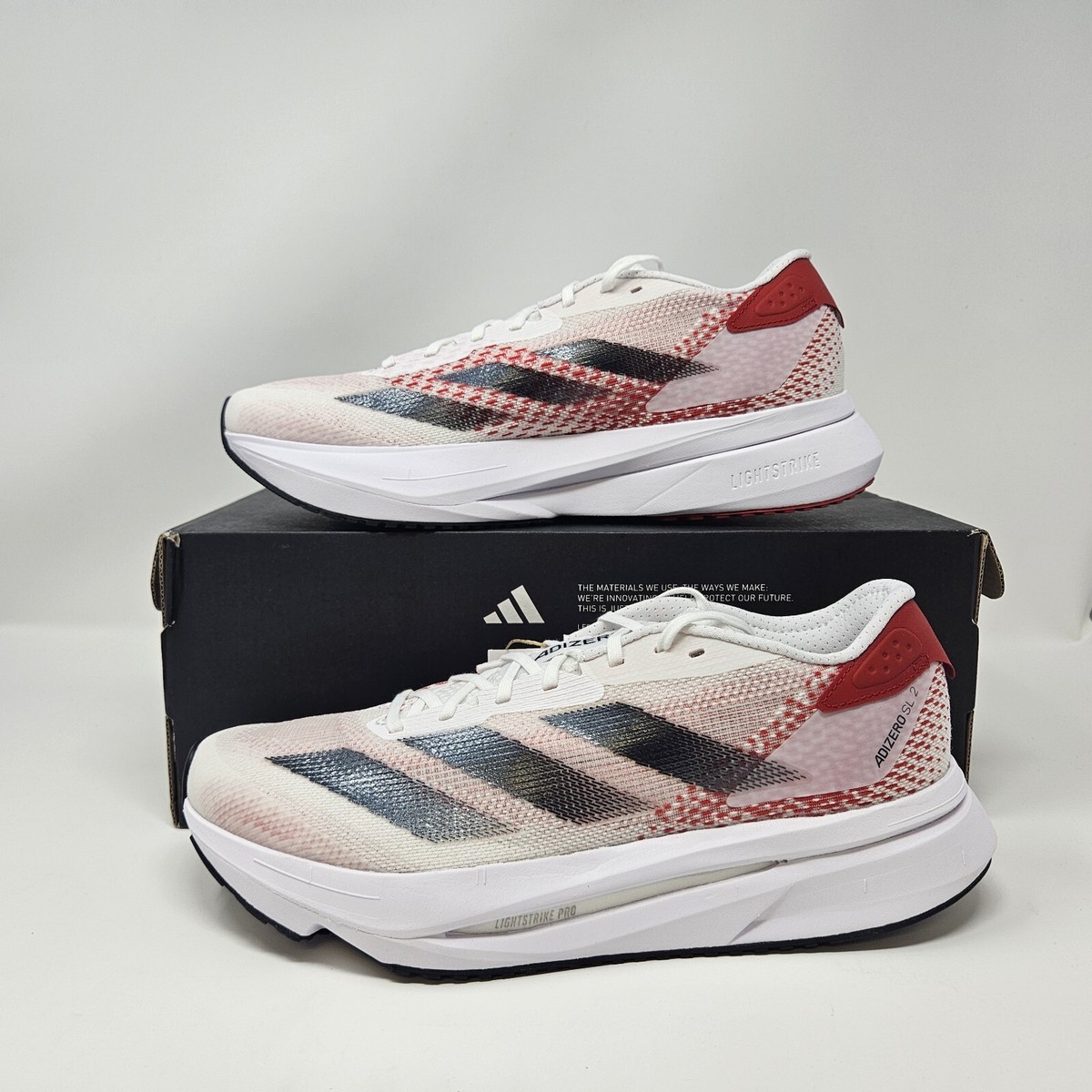 Men's Adidas Adizero SL2 M 'White/Red' Road Running Shoes Men's Adidas Adizero SL2 M 'White/Red' Road Running Shoes