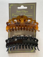 Greenbrier JAW HAIR CLIPS  2 pcs  brown  black 3 3/8" Women gir claw 2103 NEW