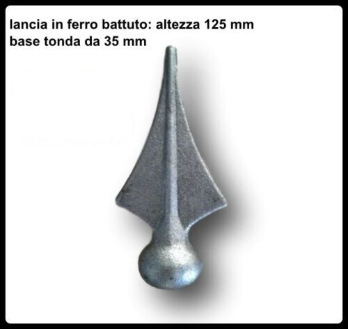 Punta Di Lancia In Ferro Battuto – Altezza 112 Mm, Base 24 Mm, Acciaio Forgiato Per Recinzioni E Cancelli