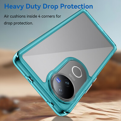 For vivo V50 5G, Phone Case Shockproof Hybrid Clear Transparent Crystal Cover