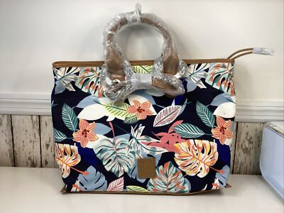 NEW WITHOUT TAGS NATURALIZER CANVAS TRAVEL TOTE BAG - TROPICAL FLORAL