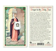 Laminated Prayer to the Holy Face Prayer Card with image of St Veronica Catholic