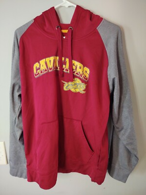 Cleveland Cavaliers NBA Wine/Gray Long Sleeved NBA TX3 Warm Pullover Hoodie Lg