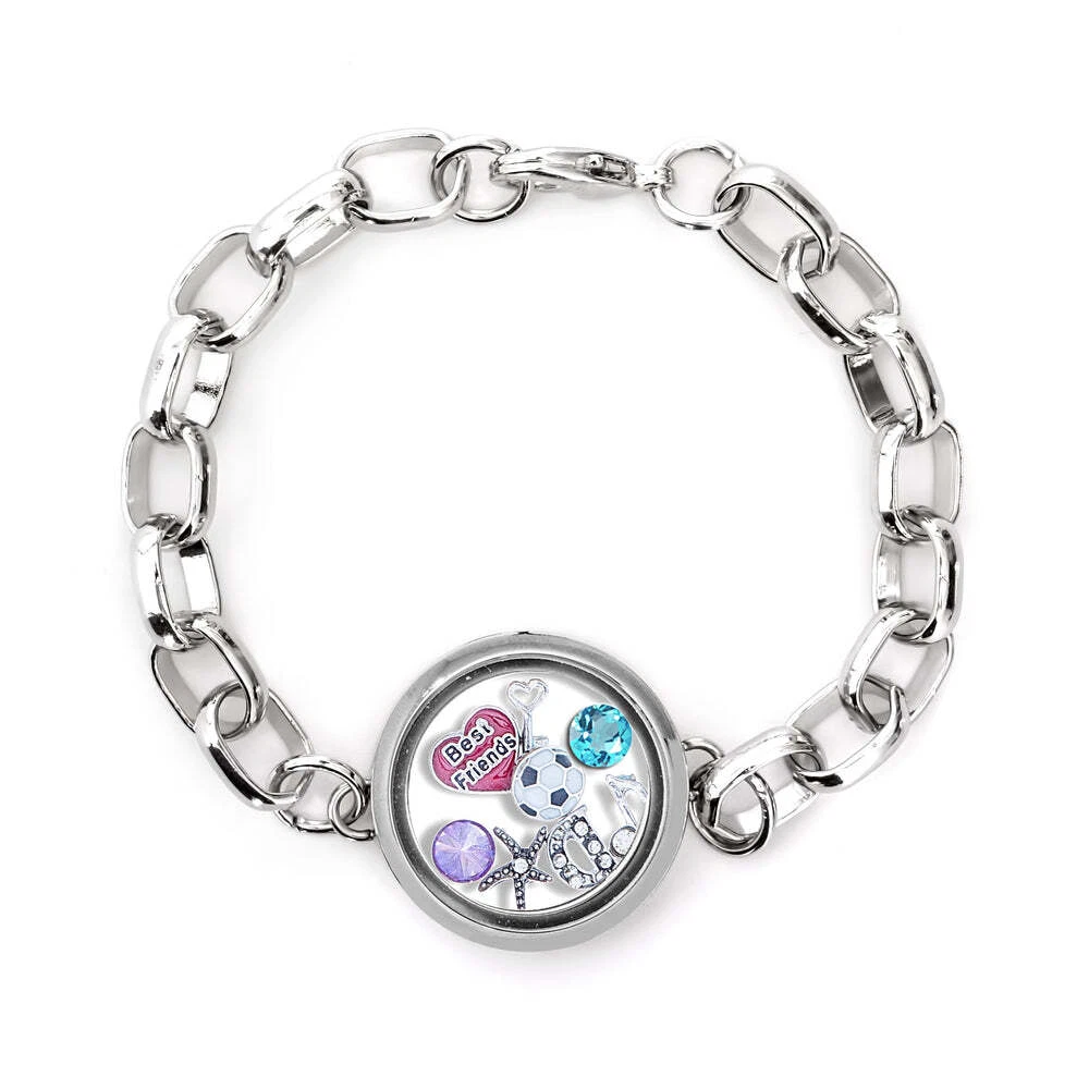 Sterling Silver Floating Charms Autism Bracelet - The Awareness Expo