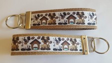 Dogs Cartoon Dog House 6" Key chain Key Fob Wrist Strap Key Ring Gift Pet Love