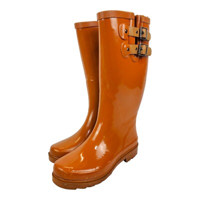 CHOOKA Boots Womens Size 6 Spice Orange Rain Rubber TOP SOLID