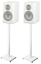 Pair 37” Steel White Speaker Stands For SVS Ultra Bookshelf Speakers