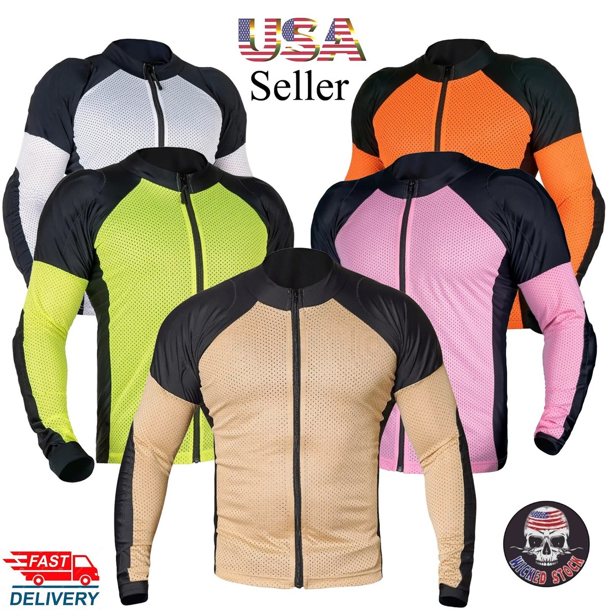 Motorcycle Shirt Mesh Armored Unisex Motorbike Protective CE