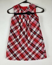 Carter's girls dress size 5 Plaid pattern with red liner sleeveless clean Bow