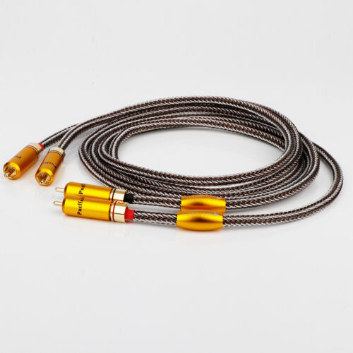 Coppia Hi-end 16 Core OCC Placcato Argento RCA Cavo Audio Interconnessione Segnale Fili - Foto 3 di 8