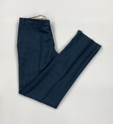 Herren Hose dunkelblau Canali 48R W31 L30 Wolle schmal unfertig gefüttert C