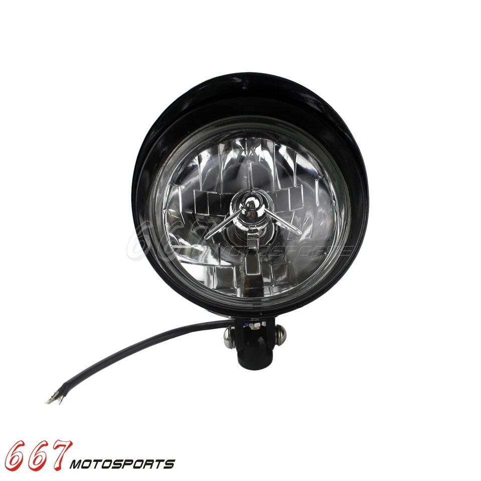 For Harley Dyna Softail Sportster Bobber Visor Headlight Bullet Headlamp 5.75" - Image 4 of 4
