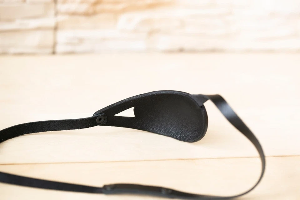 Parche para ojos, parche para ojos de cuero, parche para ojos delgado, parche para ojos unisex, un ojo Foto 4 de 4