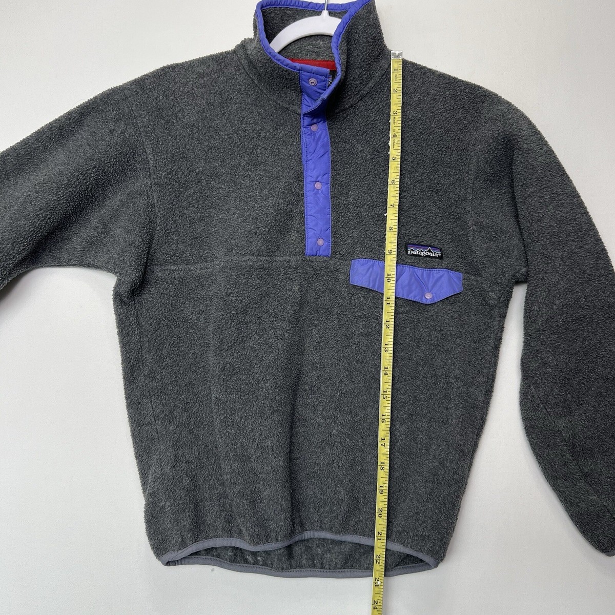 Vintage Patagonia Snap T Synchilla Fleece Pullover Gray Purple