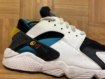 RARE? Nike Air Huarache Peace Love Swoosh Sz 9 Men display picture 2