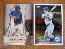 (2) Jerry Sands RC Lot 2010 Bowman Platinum #PP1/2011 Topps Chrome #211
