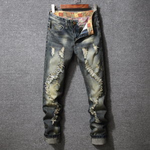 mens extreme ripped jeans