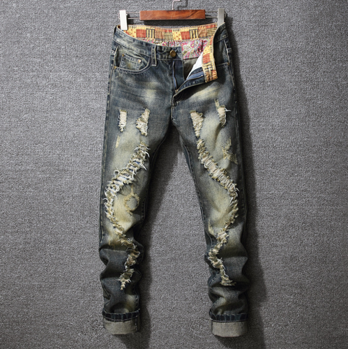 Denim Washed Jeans Straight Leg 