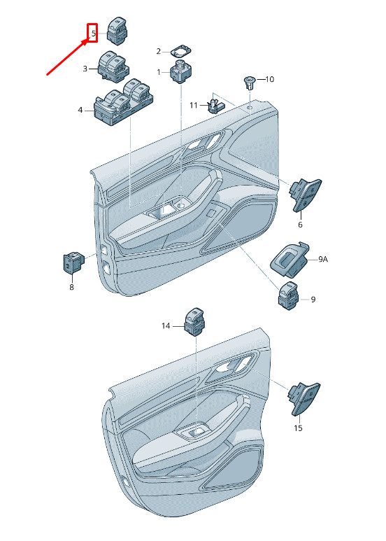 Interrupteur de vitre de porte avant droite Audi Q2 GA 8V0959855B