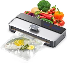 Vacuum Sealer Machine, Fully Automatic Food with 5 Silver sealer + bags