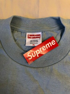 2003 Supreme Box Logo XLarge Sky Blue Tee Shirt XL new with 2003 Supreme Box Logo XLarge Sky Blue Tee Shirt XL new with