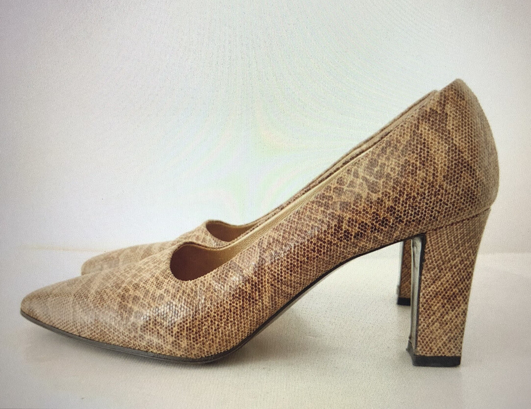 Decolte Yves Saint Laurent donna taglia 6 5 ufficio sirena pelle tacco blocco serpente