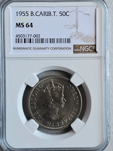 British Caribbean Territories 50 Cents 1955 NGC MS 64