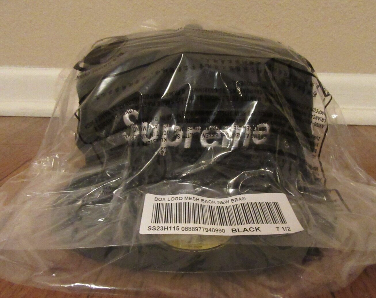 Supreme Box Logo Mesh Back New Era Hat Cap Size 7  Black SS