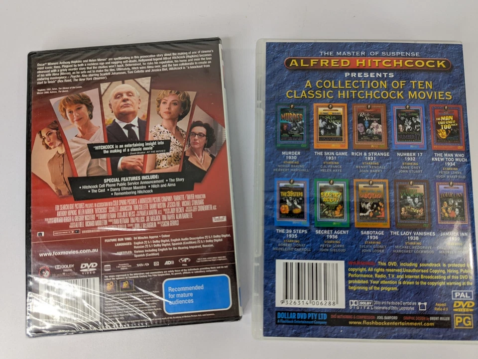 Hitchcock (DVD, 2012) Anthony Hopkins & Alfred Hitchcock (10) Collection Movies - image 2 of 4