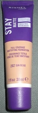 Rimmel London Stay Matte Mattifying Foundation-202 Sun Beige 1 fl. oz. NEW