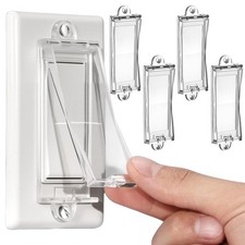 4 Light Switch Guard Cover, Baby Proof Wall Switch Cover Guard for Rocker Light