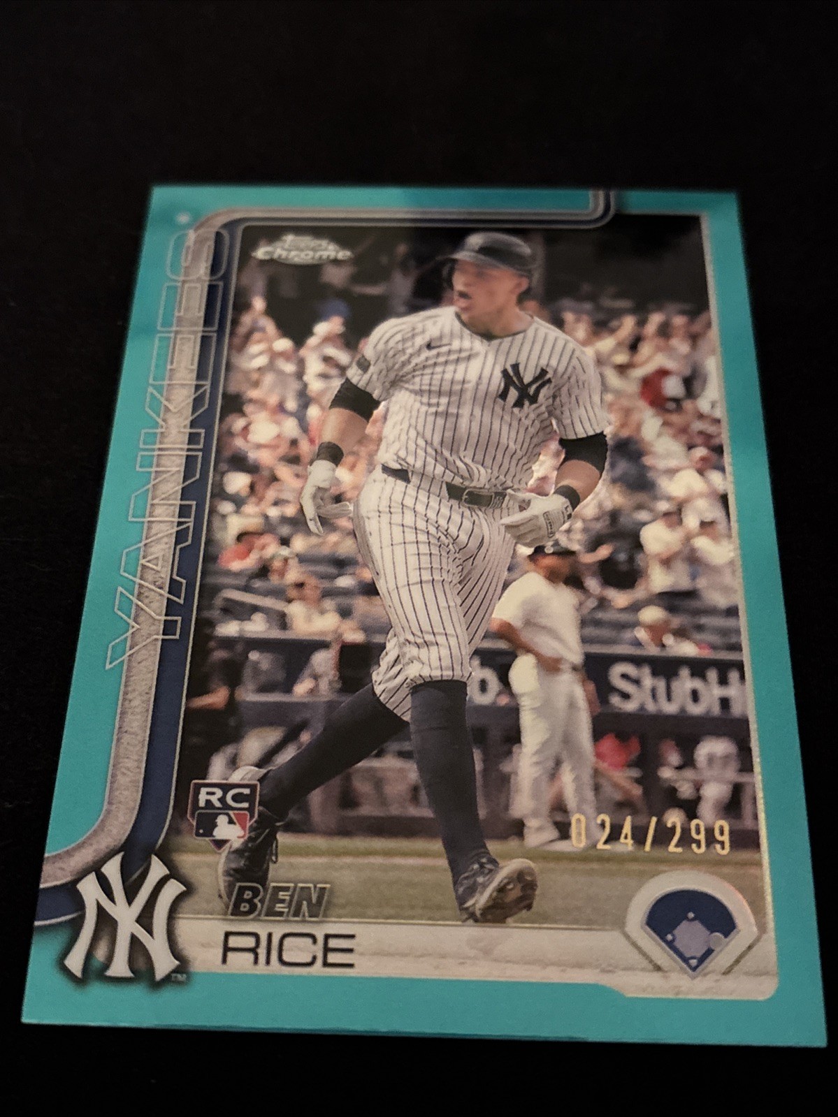 2025 Topps Chrome - Ben Rice #139 Teal Refractor /299 (RC)