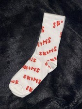 Skims white socks with red logo. One Size, 1 Pair