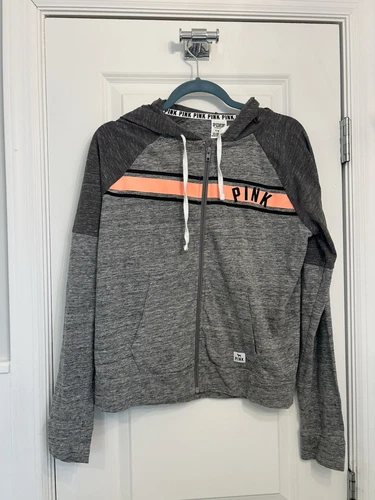 UNDERCOVER Felpa con cappuccio Victoria Secret ROSA taglia M 170 96A grigia full zip