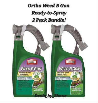 64oz ORTHO Weed B Gon Chickweed, Clover Oxalis Killer for Lawns 2pk Bundle