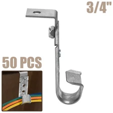 50 Pcs 3/4" J Hook Ceiling Mount Hanger Cat6 Cat5e Network Cable Wire Management