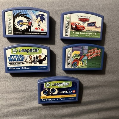 LeapFrog Leapster 5 x Sonic, Wall,e, Star Wars, Words Factory, Autos